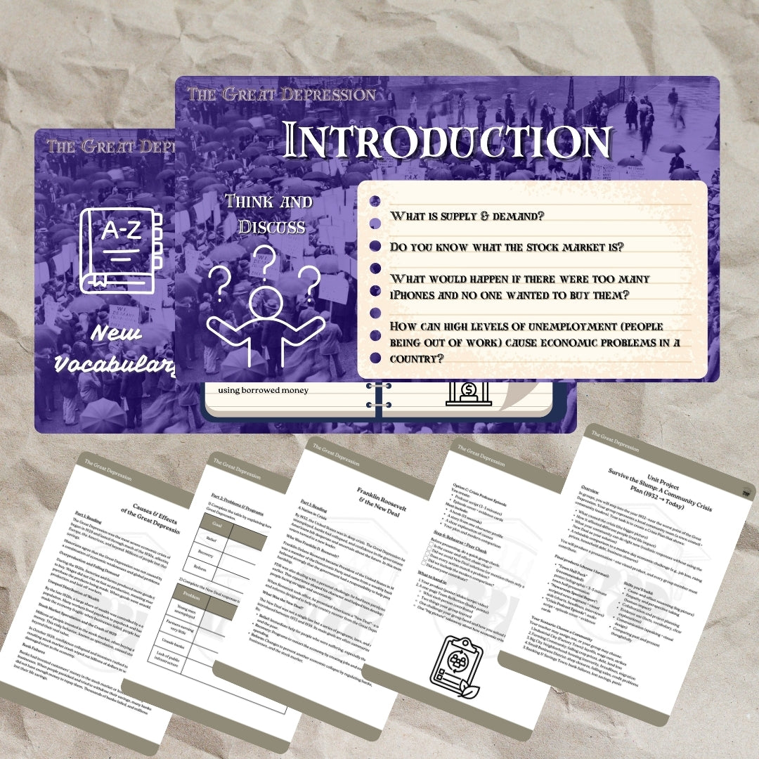 Unit Pack: The Great Depression (UK Spelling & Usage)